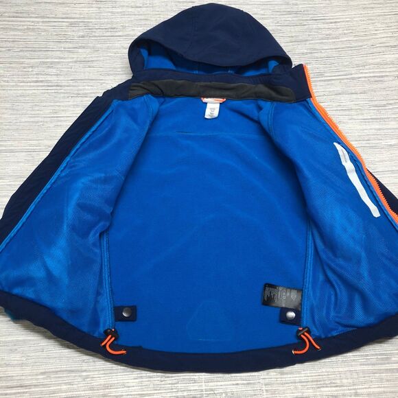 H&M softshell jacket w removable hood blue outdoors boys size 4-5 - Picture 2 of 6